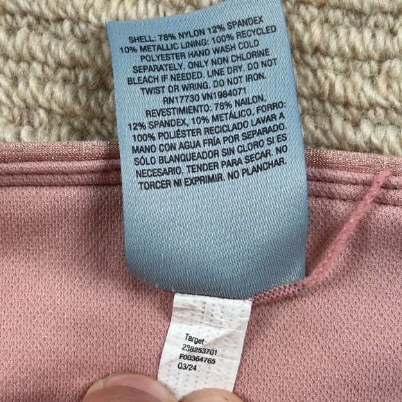 NWT Shade & Shore Bikini Set Womens S XS Pink Shimmer Metallic Glam Coquette - Picture 6 of 7